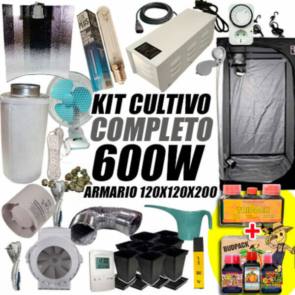 Kit de cultivo interior CULTIBOX LIGHT PLUS 600w HPS Armario 120x120x200